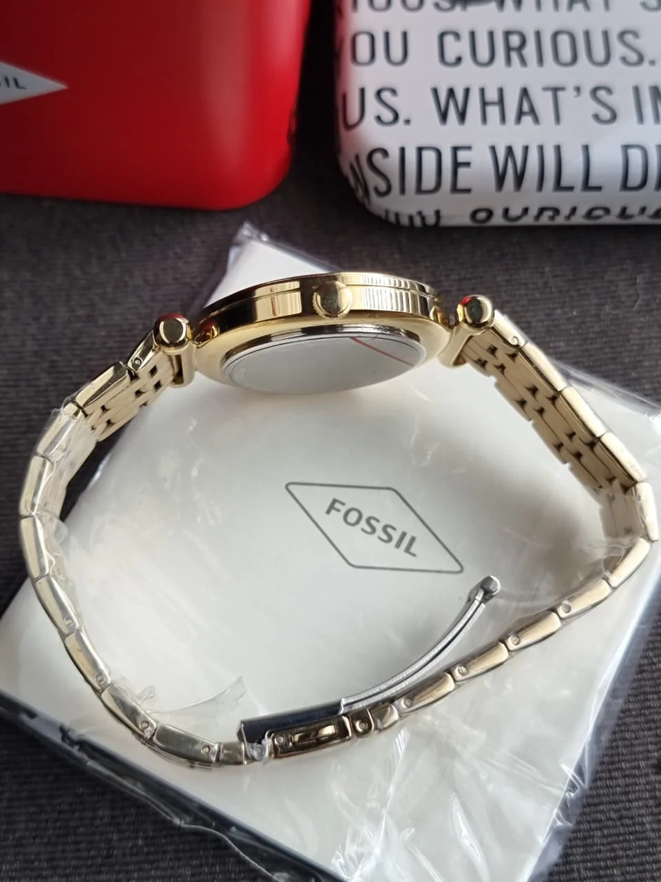 Fossil Tillie Gold Quartz Stainless Steel Watch BQ3498 (Without BOX) - Image 5