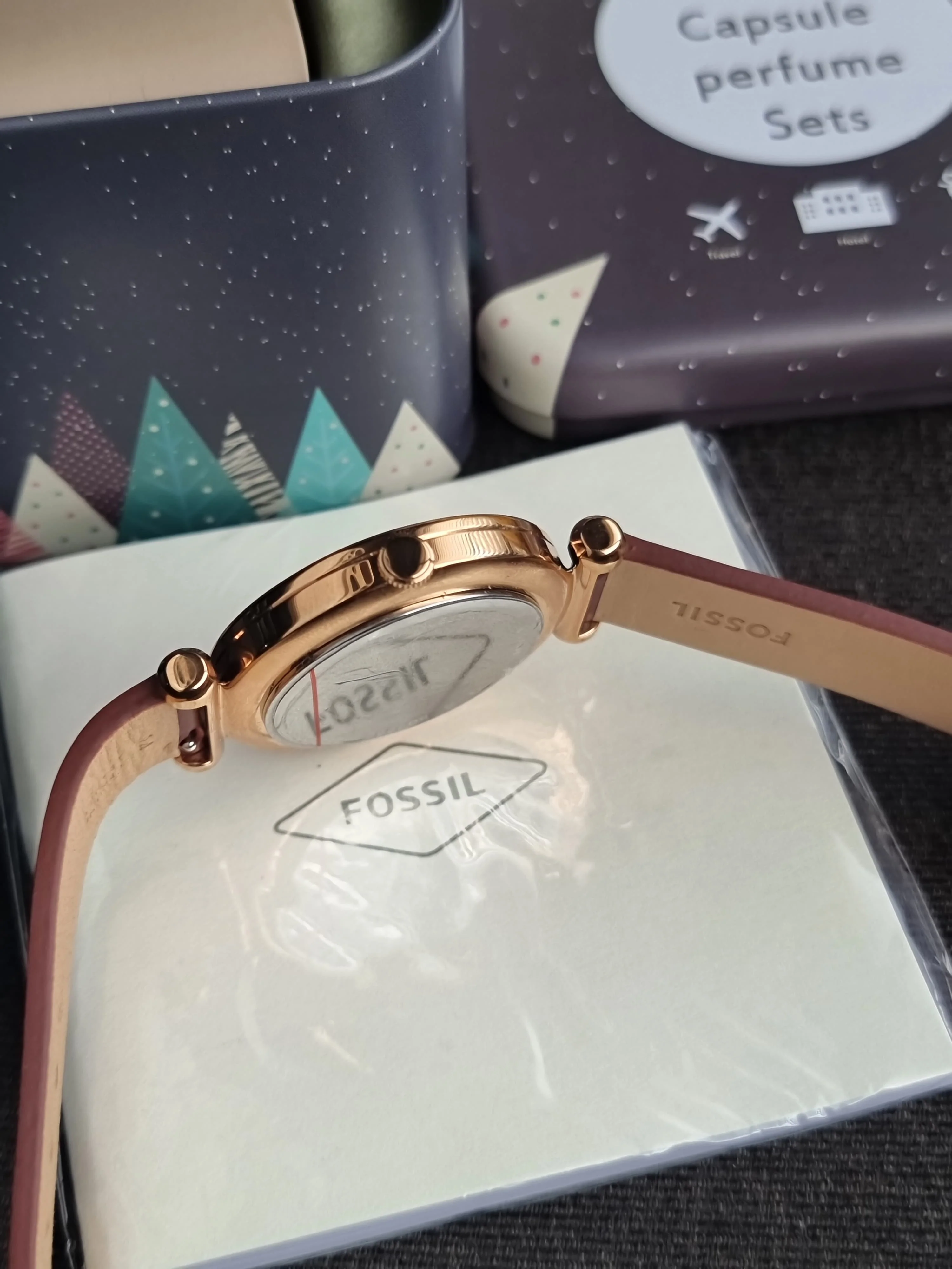 Fossil Tillie Three-Hand Maroon Leather Watch Bq3968 - Image 5