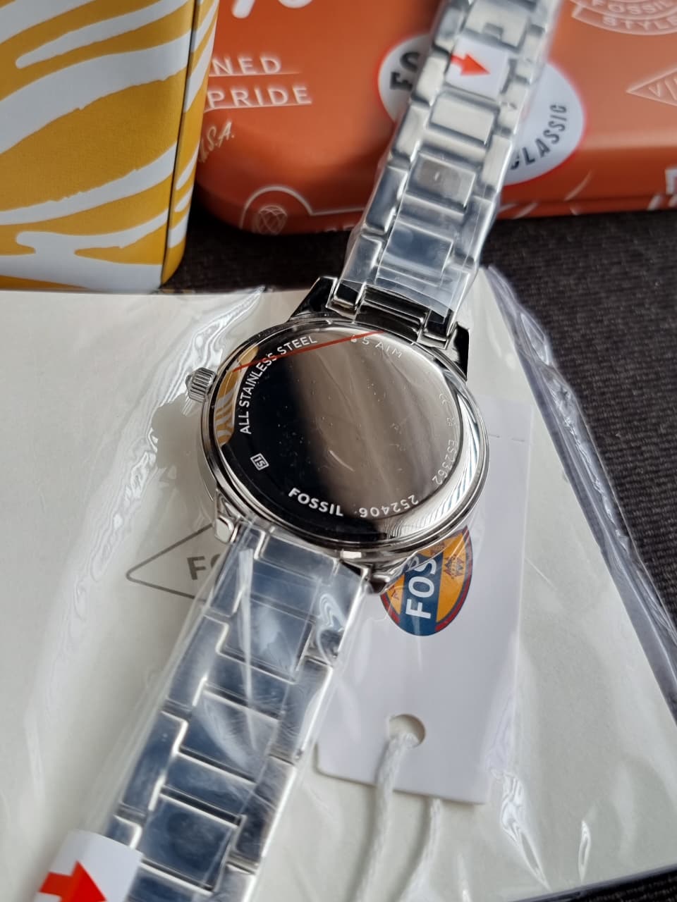 Fossil Women’s Quartz Silver Stainless Steel White Dial 34mm Watch ES2362 - Image 6