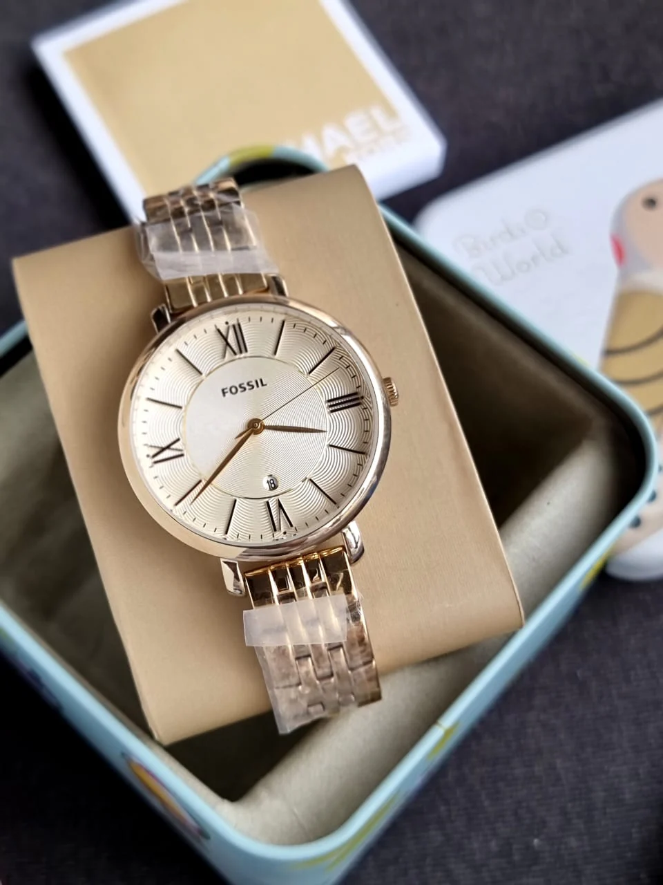 Fossil Women’s Quartz Stainless Steel Gold Dial 36mm Watch ES3434 - Image 4