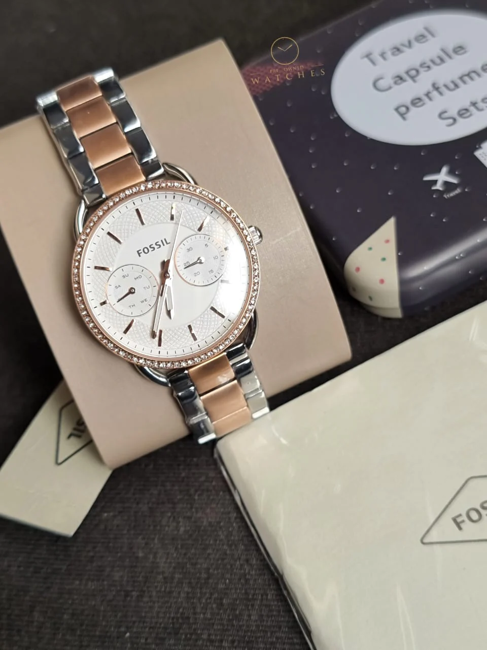 Fossil Women’s Quartz Stainless Steel Silver Dial 35mm Watch ES4396