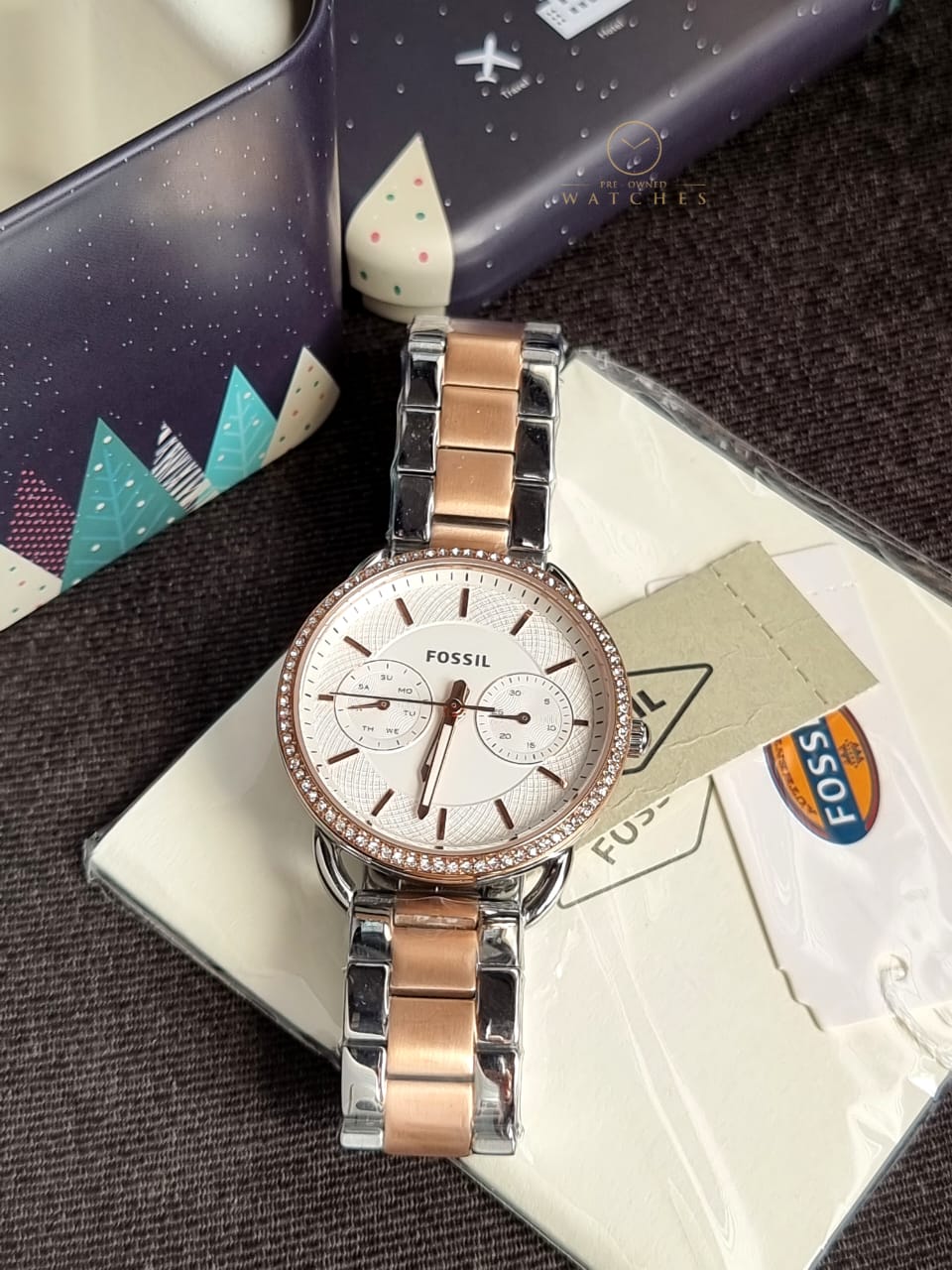 Fossil Women’s Quartz Stainless Steel Silver Dial 35mm Watch ES4396 - Image 9