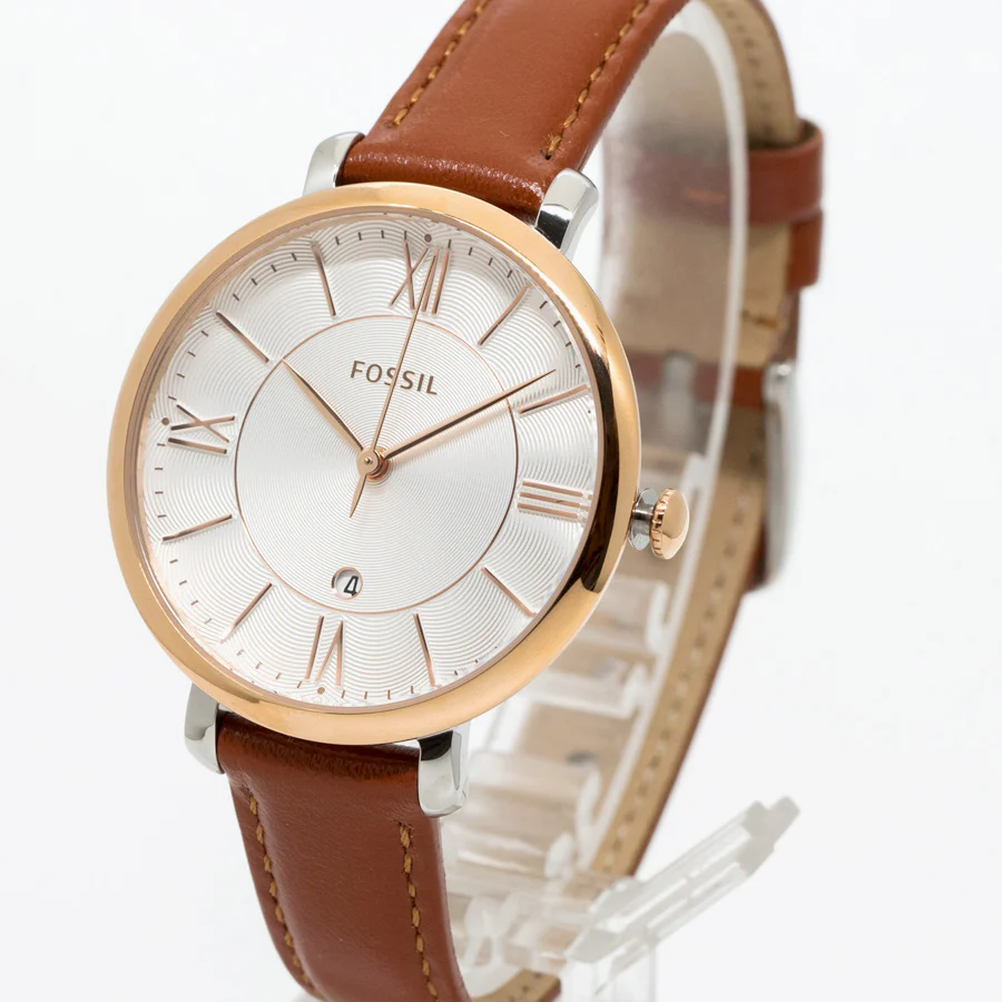 Fossil Women's Jacqueline Watch in Rose Goldtone with Light Brown Leather Strap - Image 3