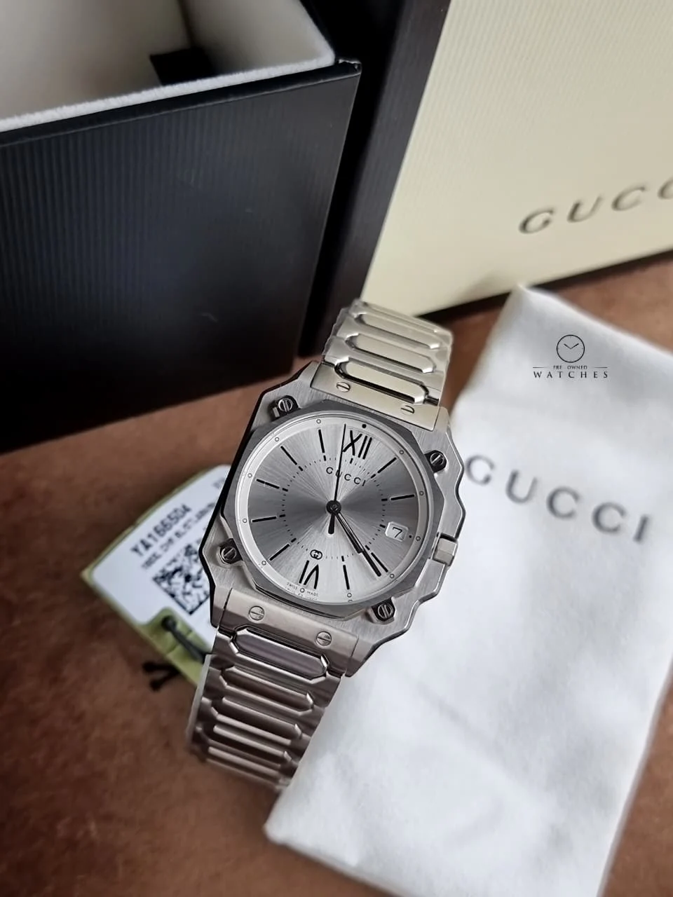 Gucci G-Flat Silver Dial Stainless Steel Swiss Quartz Unisex Watch 30mm – YA166504 - Image 3