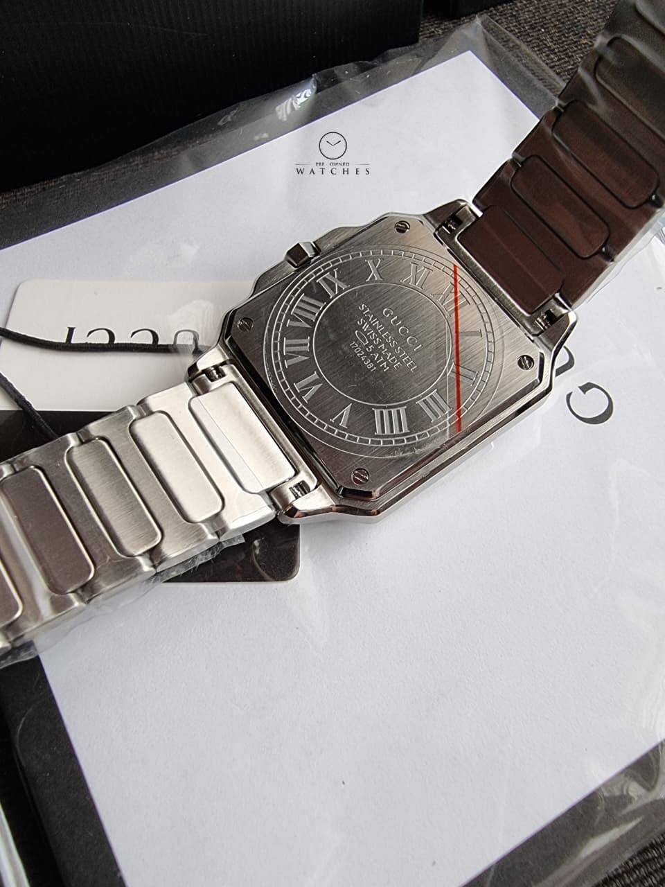 Gucci G-Flat Silver Dial Stainless Steel Swiss Quartz Unisex Watch 30mm – YA166504 - Image 5