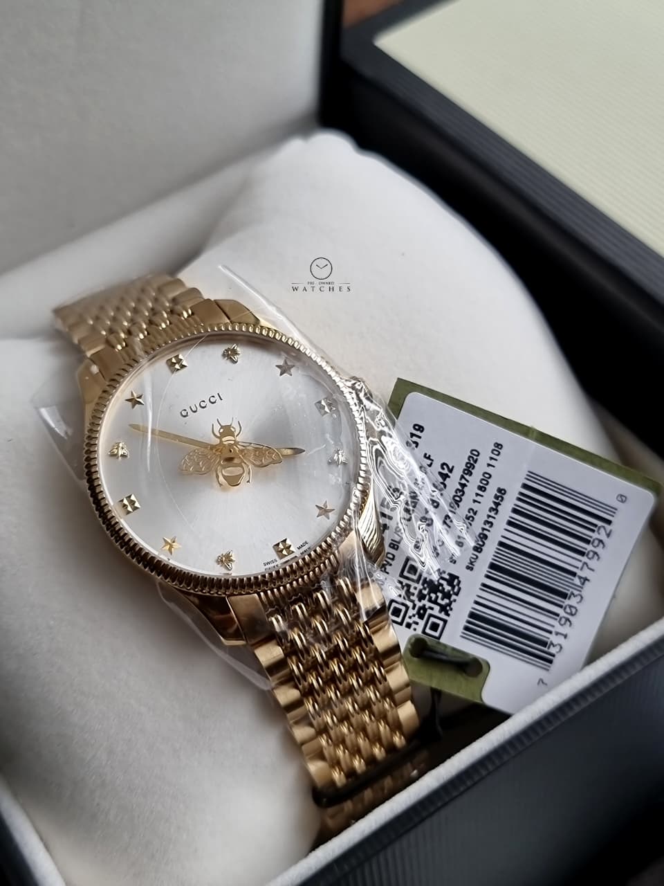 GUCCI G-TIMELESS 36MM GOLD PVD SILVER DIAL SLIM LADIES WATCH YA1264155 - Image 2