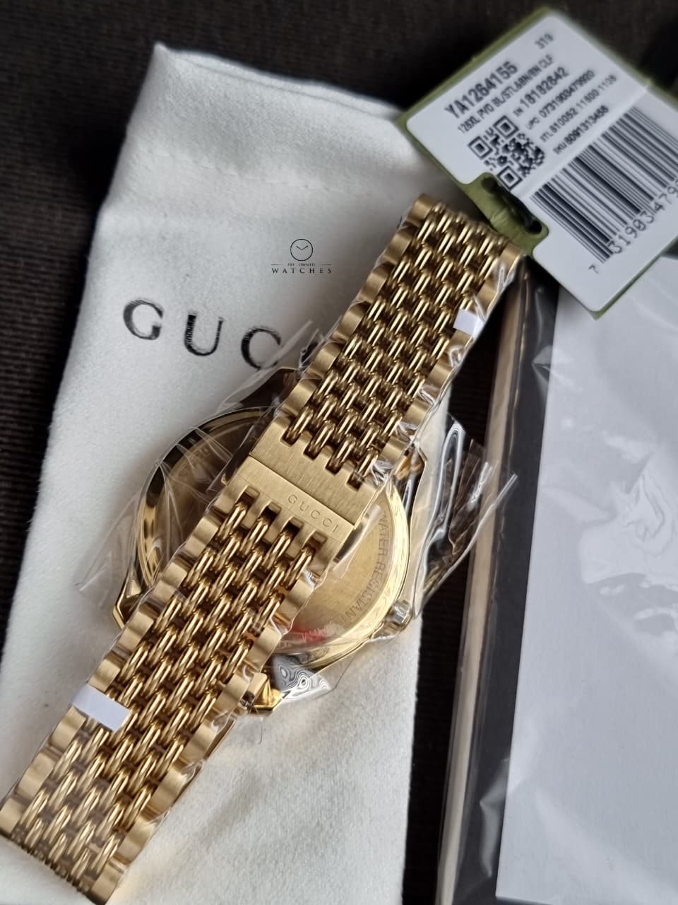 GUCCI G-TIMELESS 36MM GOLD PVD SILVER DIAL SLIM LADIES WATCH YA1264155 - Image 5