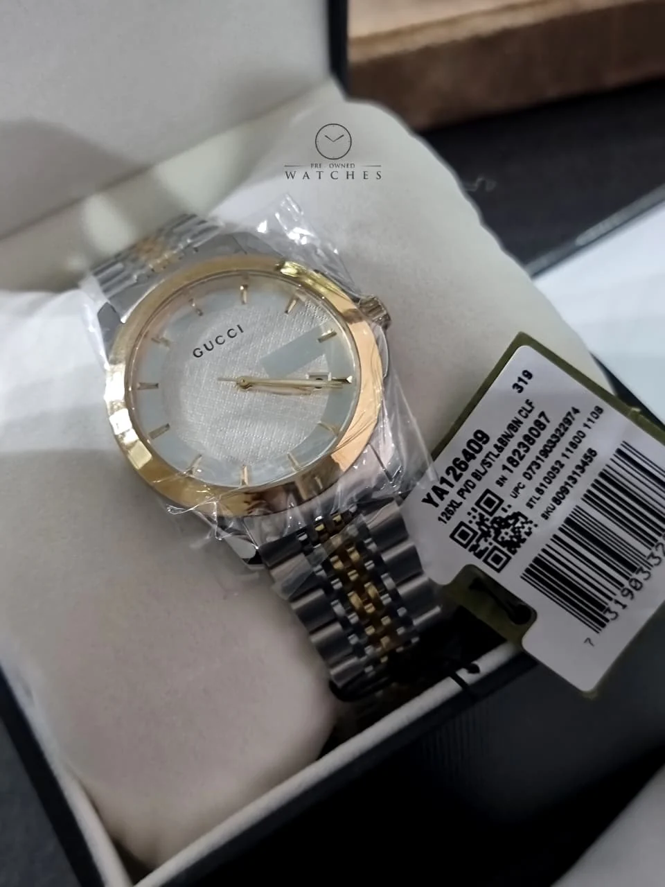 Gucci G-Timeless Silver Dial Two-Tone Stainless Steel Swiss Quartz Men's Watch 38mm – YA126409 - Image 3