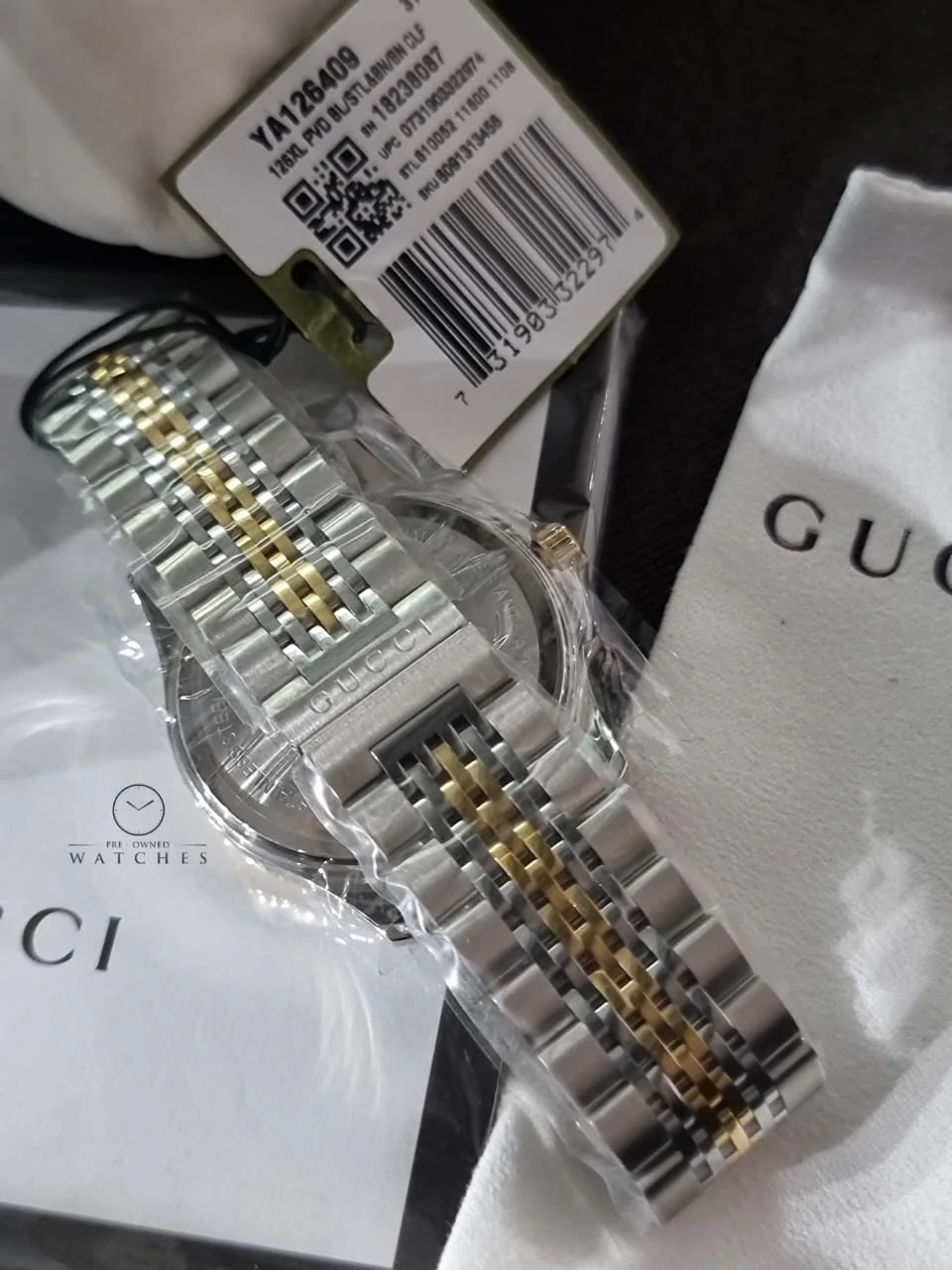 Gucci G-Timeless Silver Dial Two-Tone Stainless Steel Swiss Quartz Men's Watch 38mm – YA126409 - Image 6