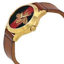 Gucci G-Timelss Analog ETA Quartz Brown Leather unisex-adult Watch(Model:YA126451 - Image 2