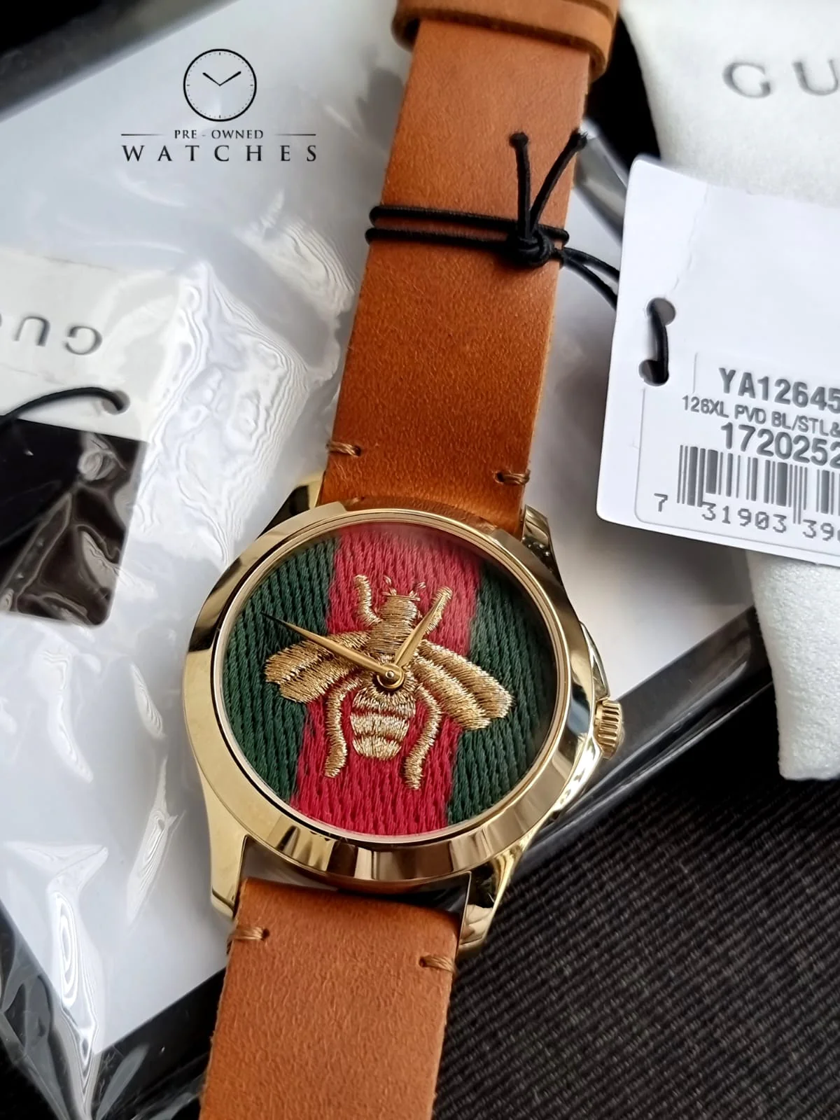 Gucci G-Timelss Analog ETA Quartz Brown Leather unisex-adult Watch(Model:YA126451 - Image 4