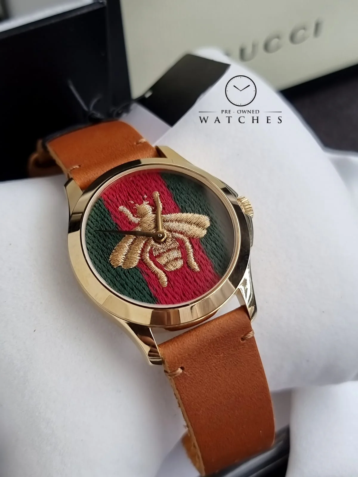 Gucci G-Timelss Analog ETA Quartz Brown Leather unisex-adult Watch(Model:YA126451 - Image 5