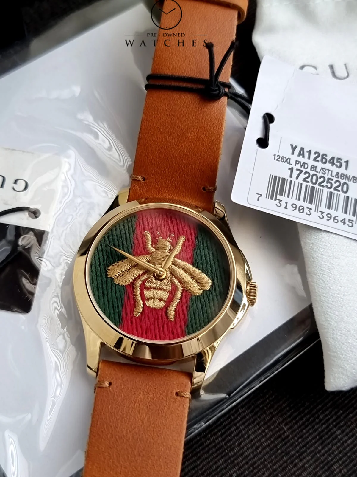Gucci G-Timelss Analog ETA Quartz Brown Leather unisex-adult Watch(Model:YA126451 - Image 6