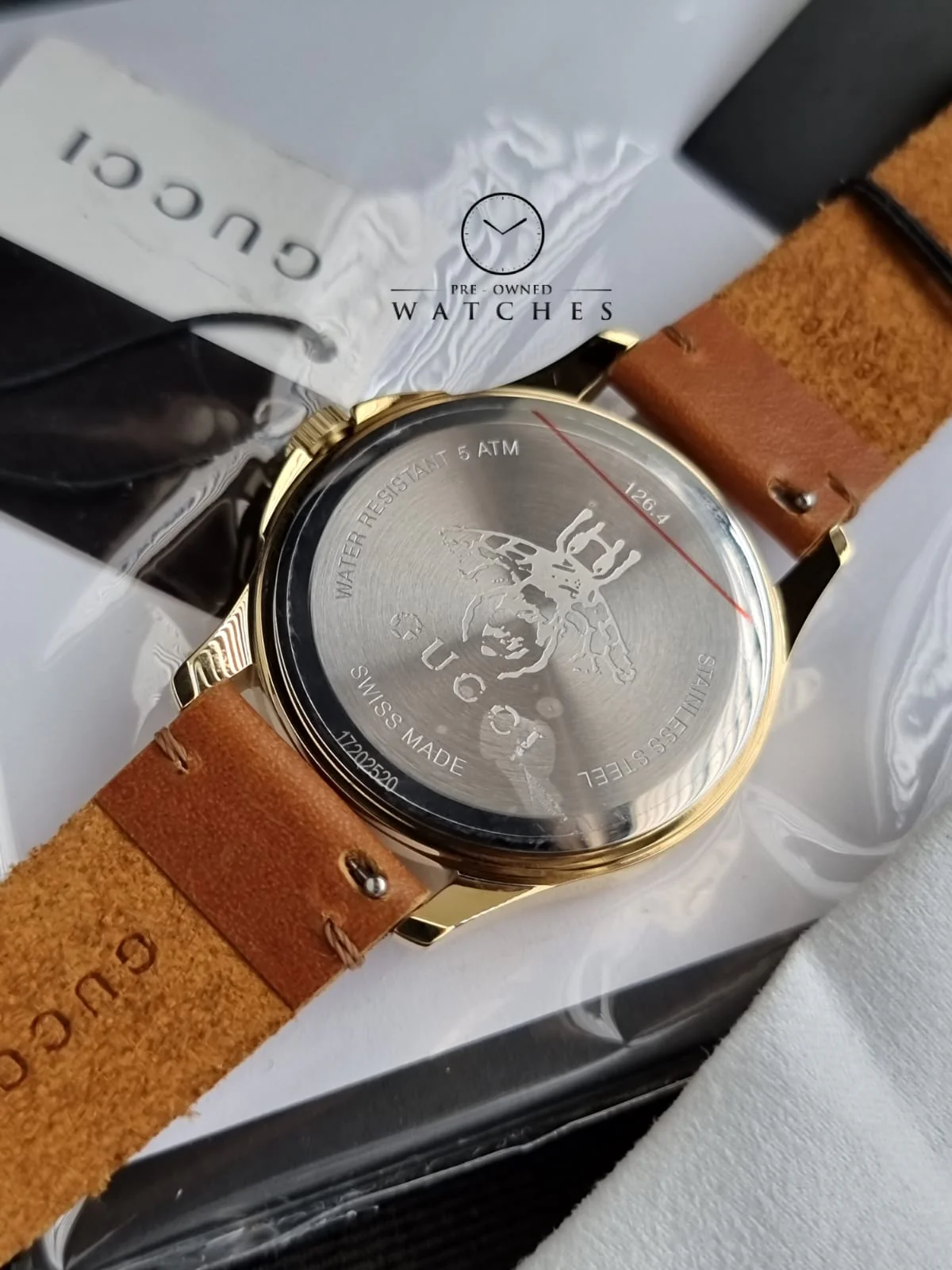 Gucci G-Timelss Analog ETA Quartz Brown Leather unisex-adult Watch(Model:YA126451 - Image 7