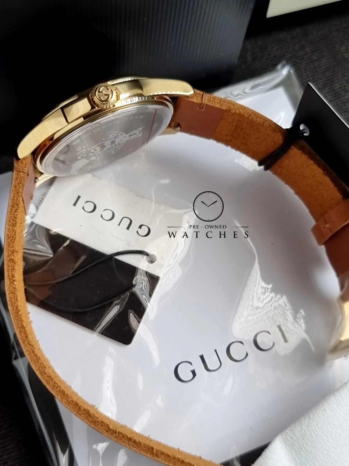 Gucci G-Timelss Analog ETA Quartz Brown Leather unisex-adult Watch(Model:YA126451 - Image 9