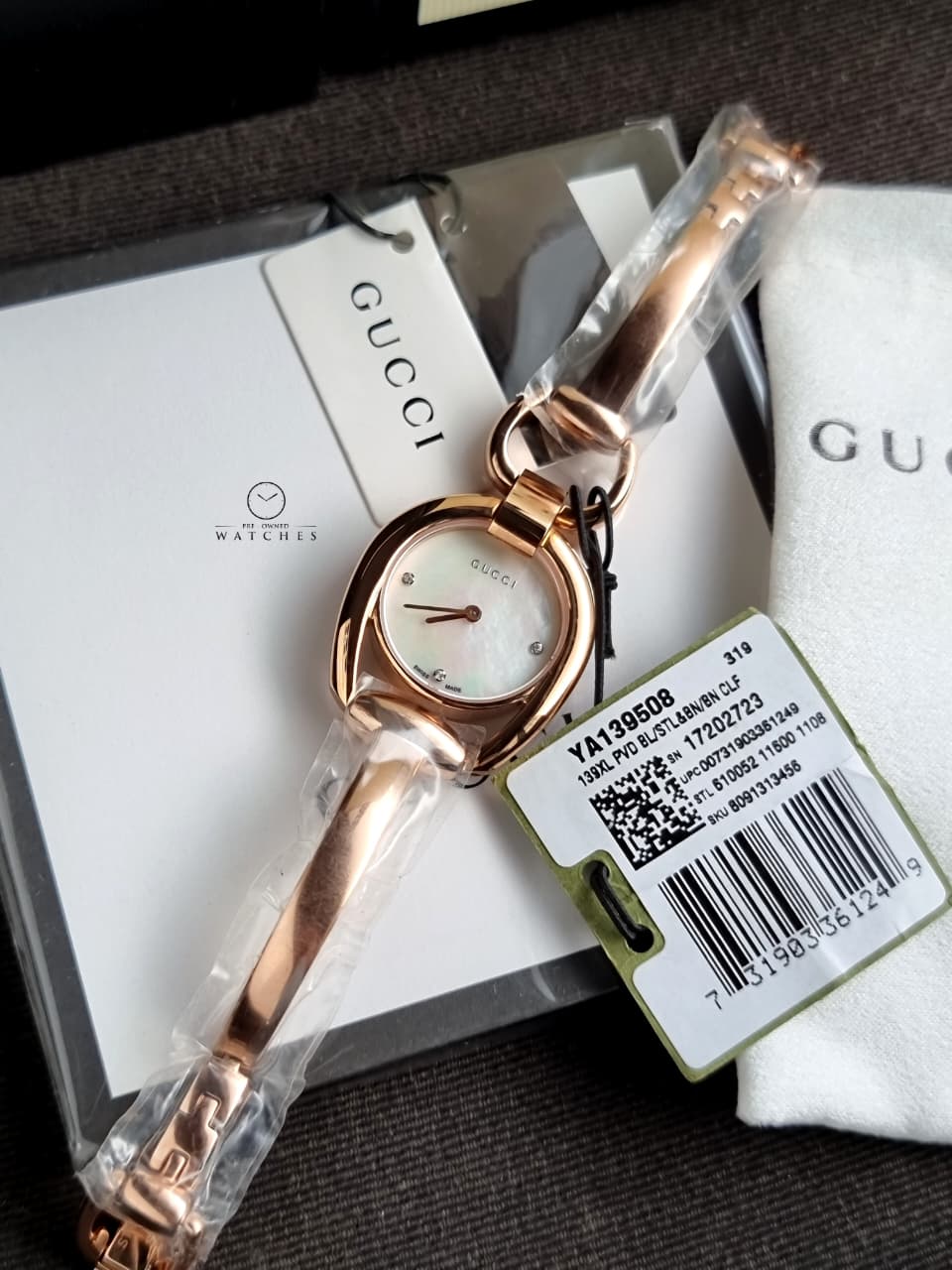 Gucci Horsebit Women's Diamond  Dial Quartz Watch - YA139508 - Image 5