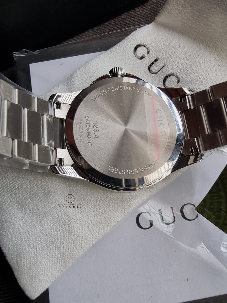 Gucci Men’s Analog Quartz Stainless Steel Blue Dial 38mm Watch YA126440 - Image 3