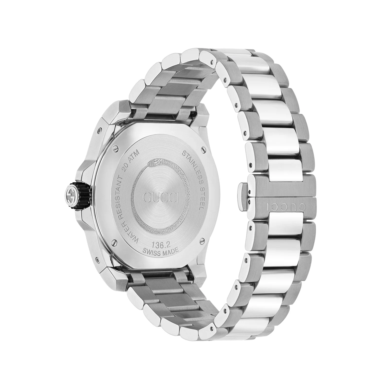 Gucci Men’s Analog Quartz Swiss Made Stainless Steel Black Dial 45mm Watch YA136218 - Image 2