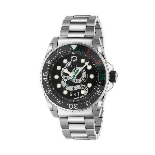 Gucci Men’s Analog Quartz Swiss Made Stainless Steel Black Dial 45mm Watch YA136218 - Image 3
