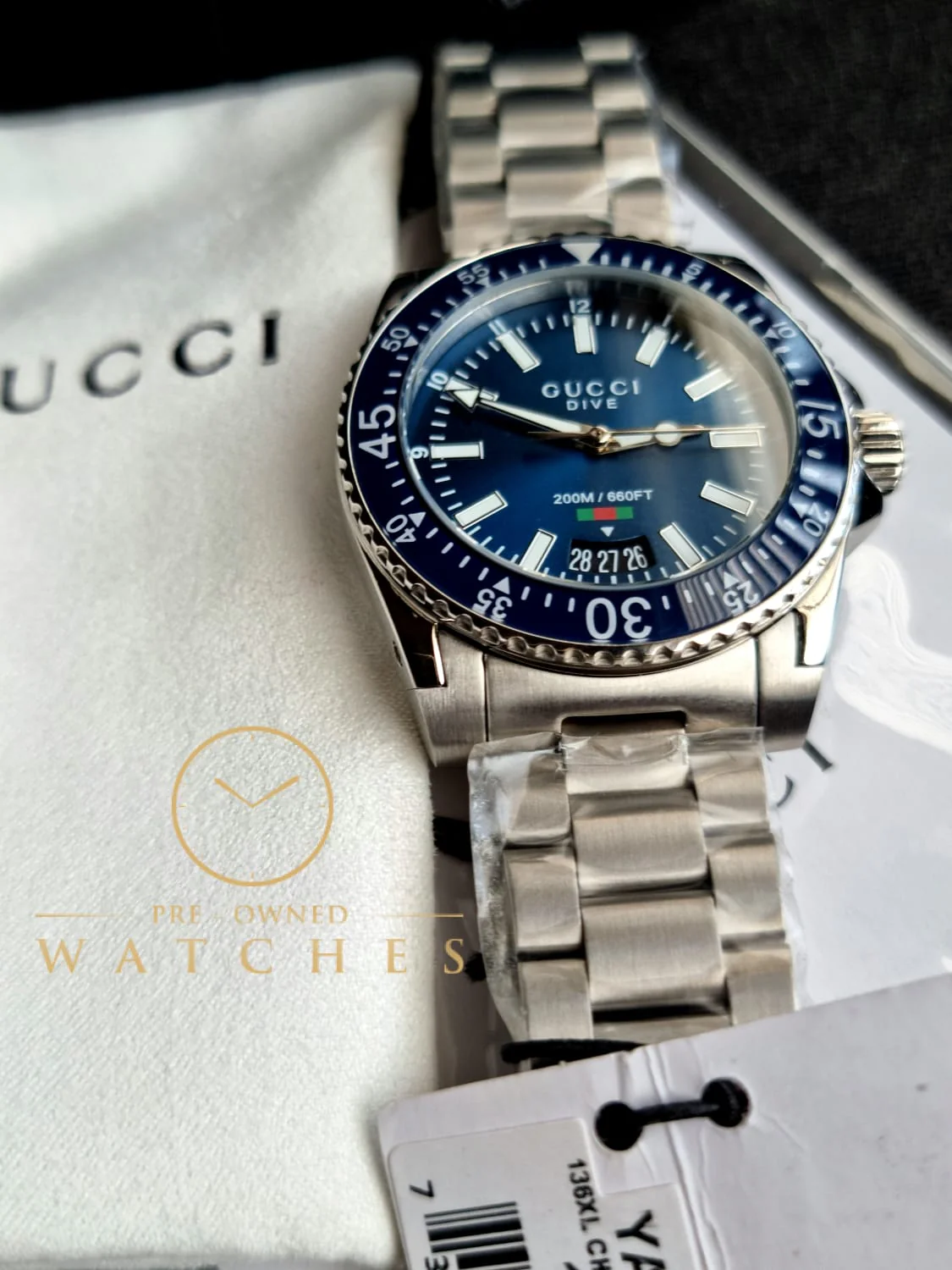 Gucci Men’s Quartz Swiss Made Stainless Steel Blue Dial 40mm Watch YA136311 - Image 4