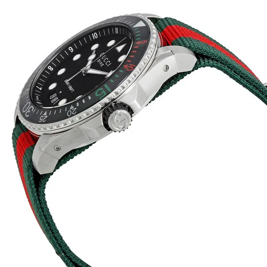Gucci Men’s Swiss Made Quartz Nylon Strap Black Dial 45mm Watch YA136209 - Image 2