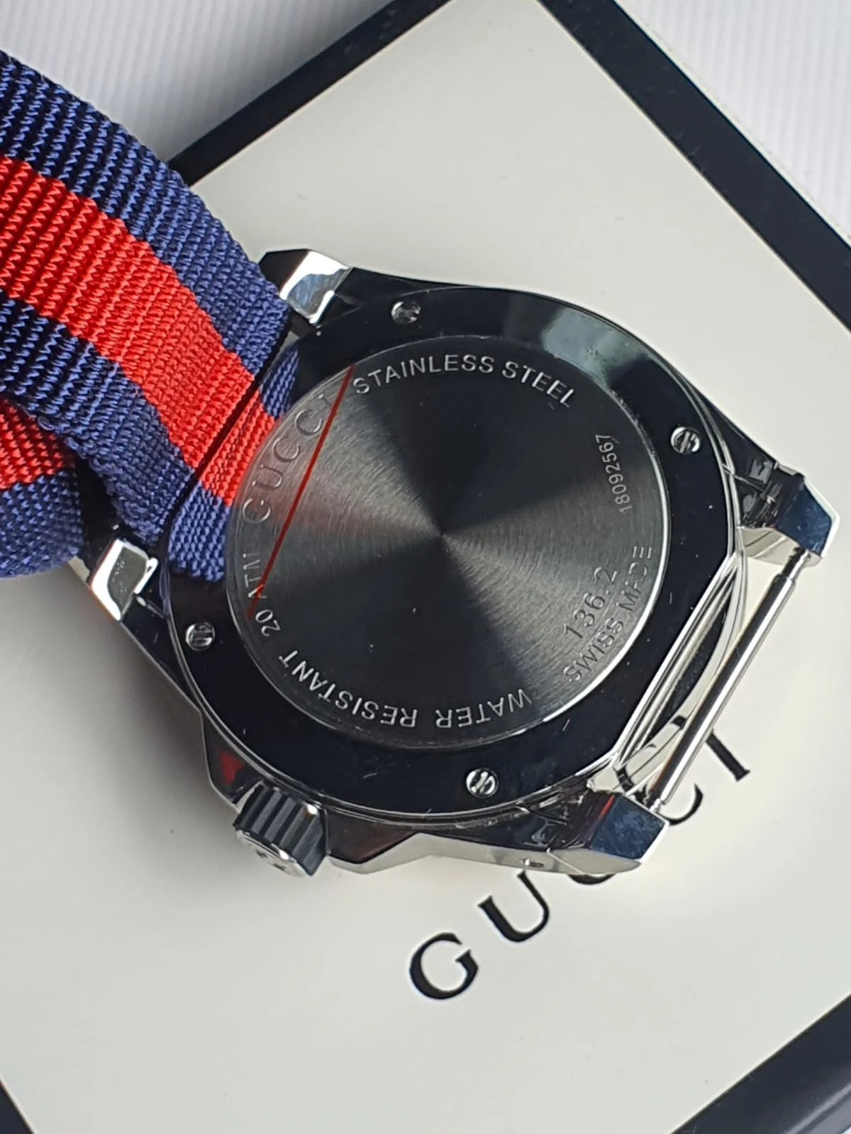 Gucci Men’s Swiss Made Quartz Nylon Strap Black Dial 45mm Watch YA136210 - Image 4