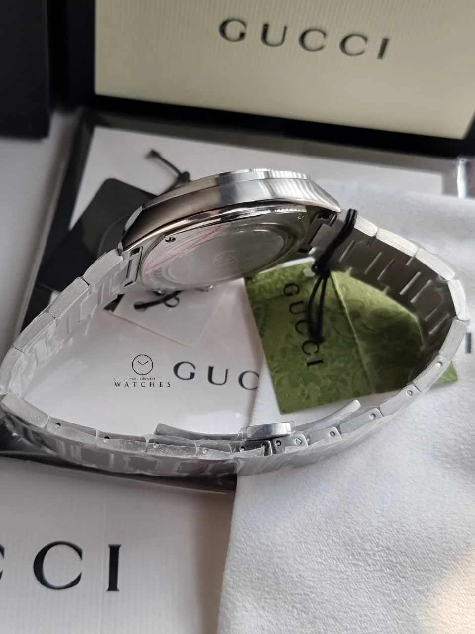 Gucci Men’s Swiss Made Quartz Stainless Steel Blue Dial 41mm Watch YA142317 - Image 3