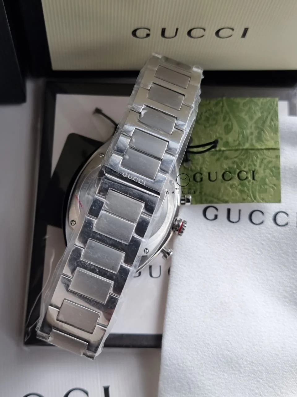Gucci Men’s Swiss Made Quartz Stainless Steel Blue Dial 41mm Watch YA142317 - Image 4