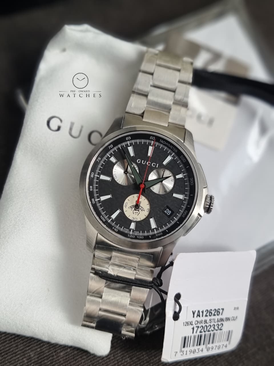 Gucci Swiss Quartz Stainless Steel Dress Silver-Toned Men's Watch(Model: YA126267) - Image 3