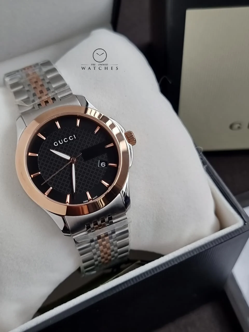 GUCCI Timeless Rose Gold PVD Men's Watch YA126410 - Image 6