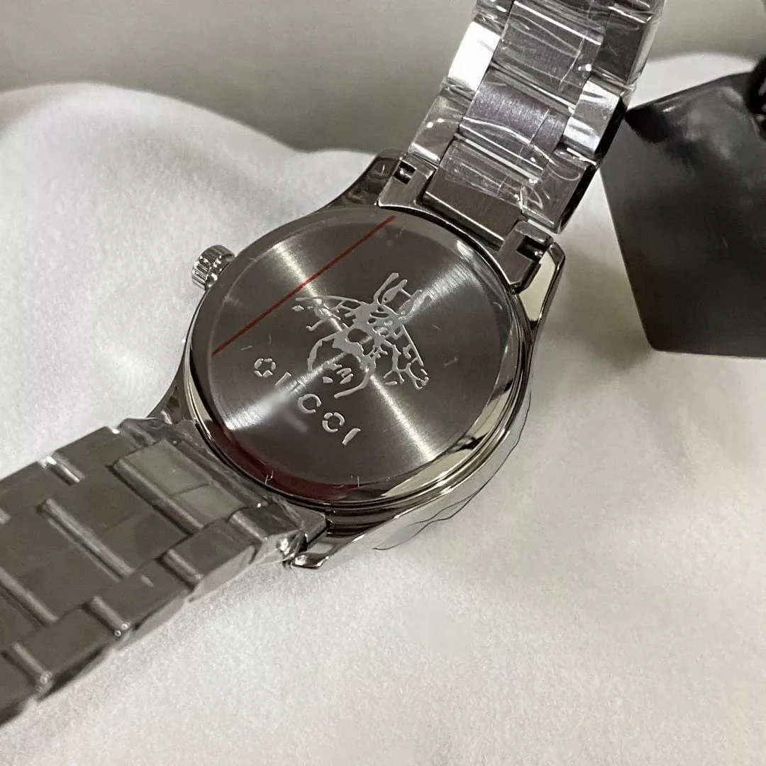 Gucci Unisex Swiss Made Quartz Silver Stainless Steel Silver Dial 38mm Watch YA1264095 - Image 6