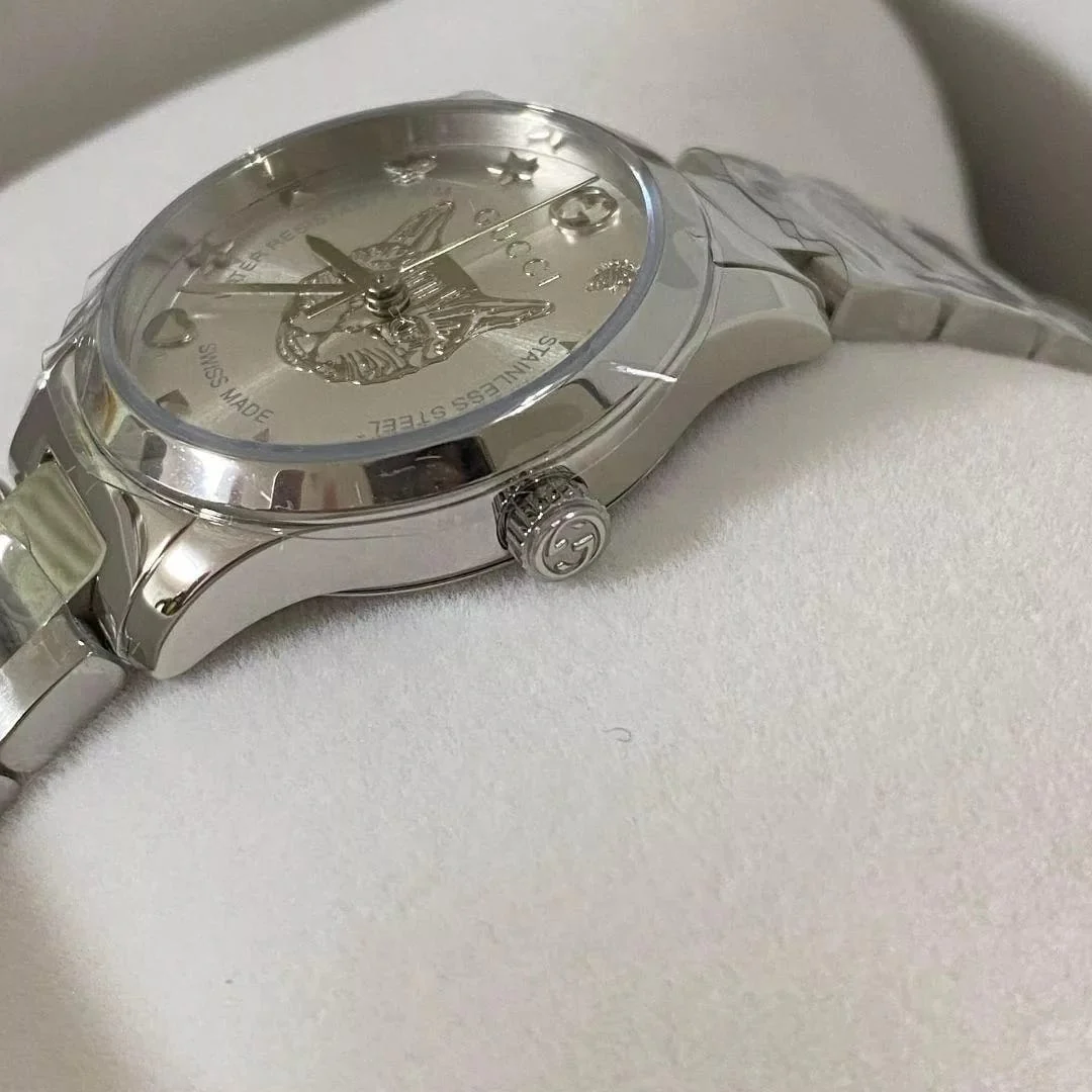 Gucci Unisex Swiss Made Quartz Silver Stainless Steel Silver Dial 38mm Watch YA1264095 - Image 7