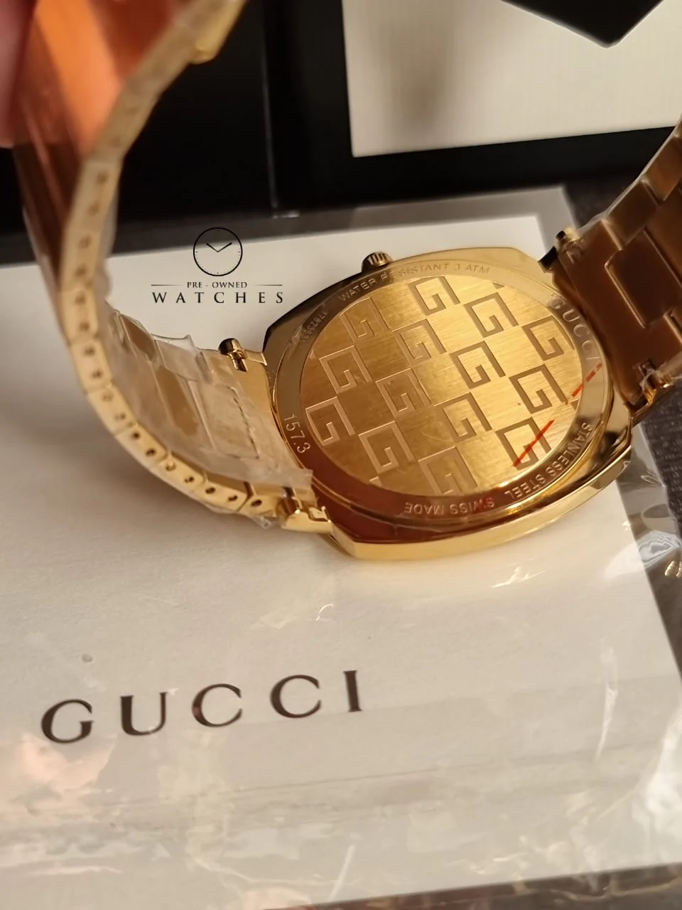 Gucci Unisex Swiss Made Quartz Stainless Steel Gold 38mm Watch YA157409 - Image 2