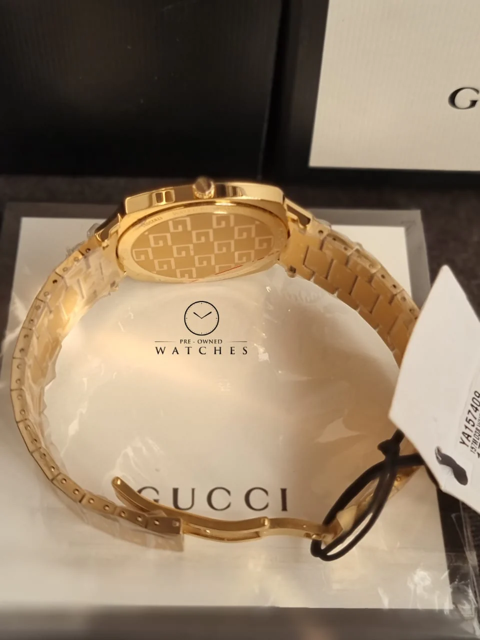 Gucci Unisex Swiss Made Quartz Stainless Steel Gold 38mm Watch YA157409 - Image 5