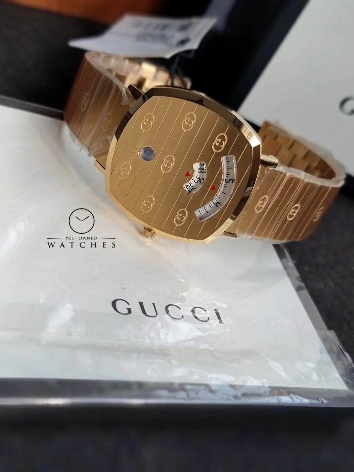 Gucci Unisex Swiss Made Quartz Stainless Steel Gold 38mm Watch YA157409 - Image 8