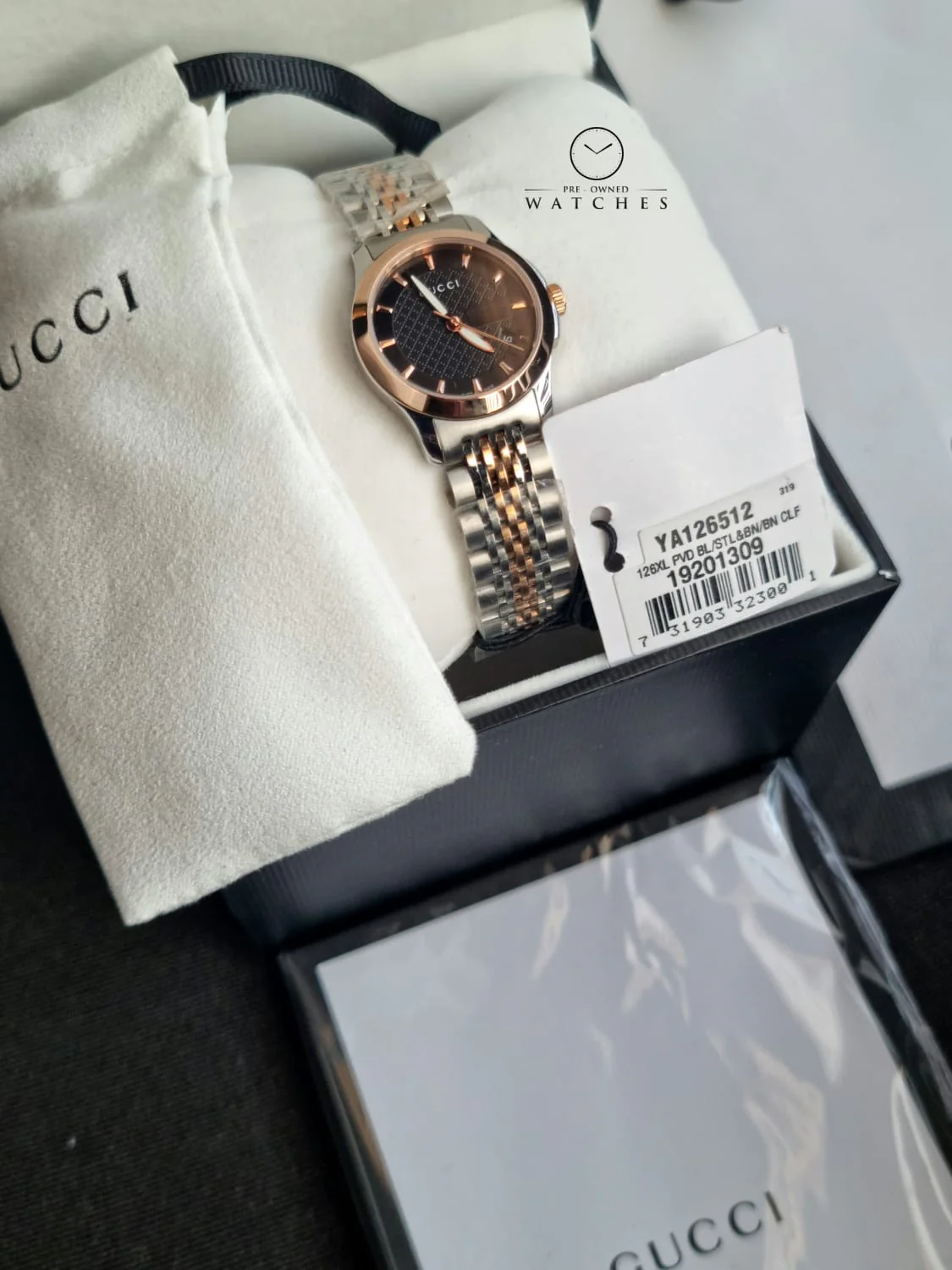 Gucci Women’s Analog Quartz Stainless Steel Swiss Made Black Dial 27mm Watch YA126512 - Image 2
