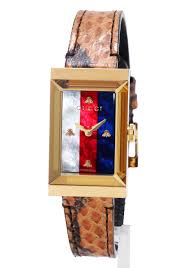 Gucci Women’s Swiss Made Quartz Brown Leather Strap Multi Color Dial 21mm Watch YA147402 - Image 2