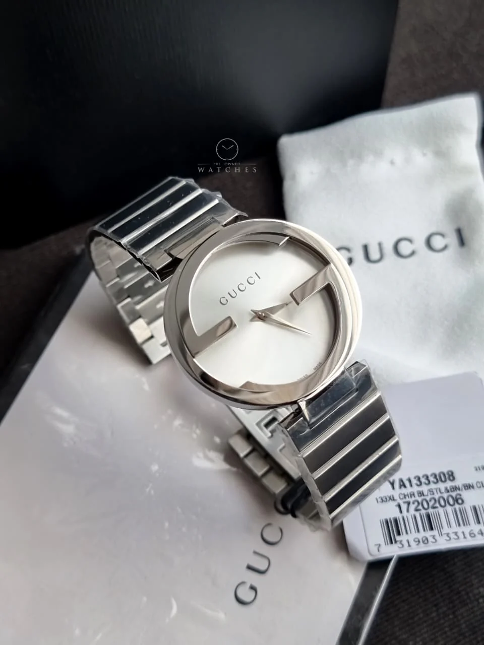 Gucci Women's Silver Dial Stainless Steel Band Watch [YA133308] - Image 4