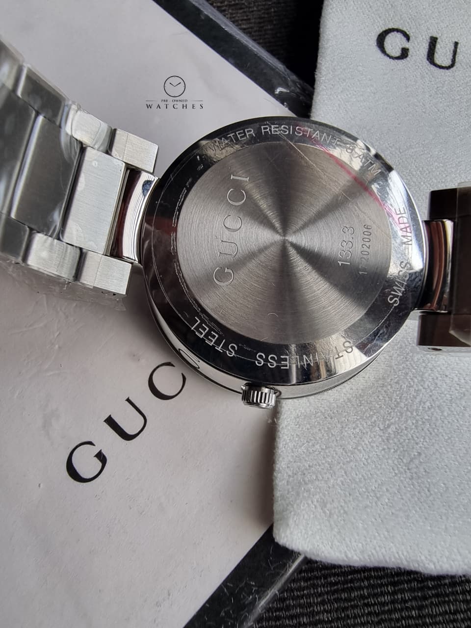 Gucci Women's Silver Dial Stainless Steel Band Watch [YA133308] - Image 6