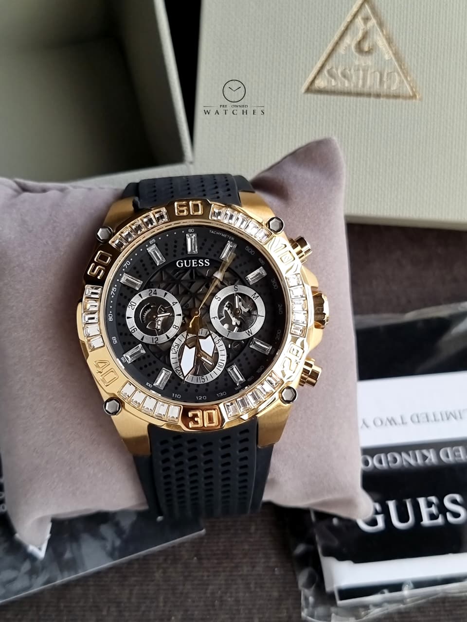 GUESS 46mm Multifunction Stainless Steel Watch GW0333G2