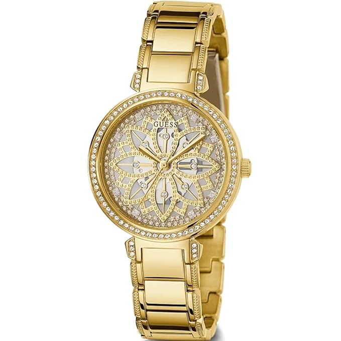 Guess Lily Collection 3 Hand Womens Analog Beige Dial Coloured Quartz Watch, Round Dial with 36 mm Case Width - GW0528L2 - Image 2