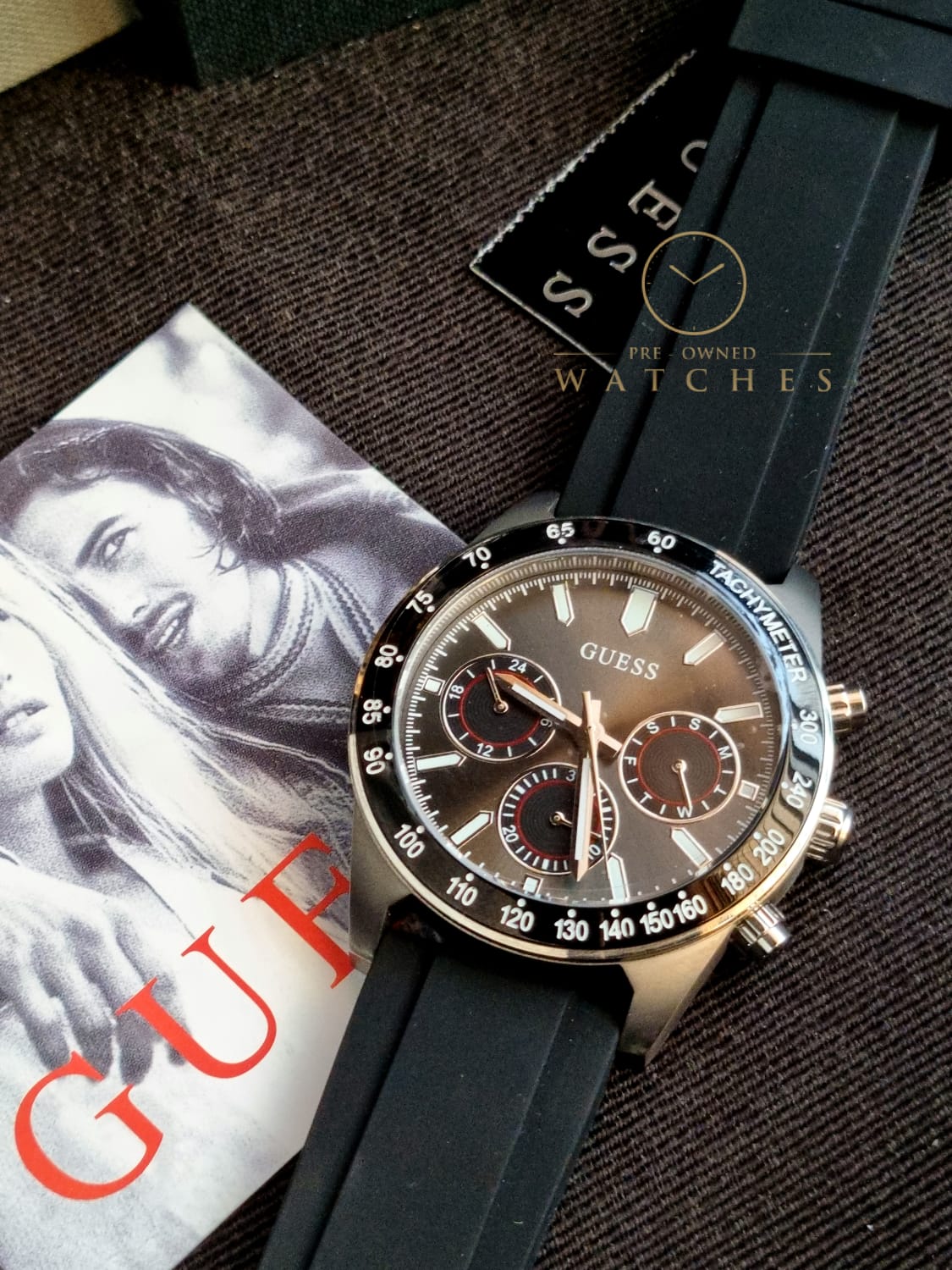 Guess Men’s Quartz Black Silicone Strap Black Dial 42mm Watch GW0332G1 - Image 5