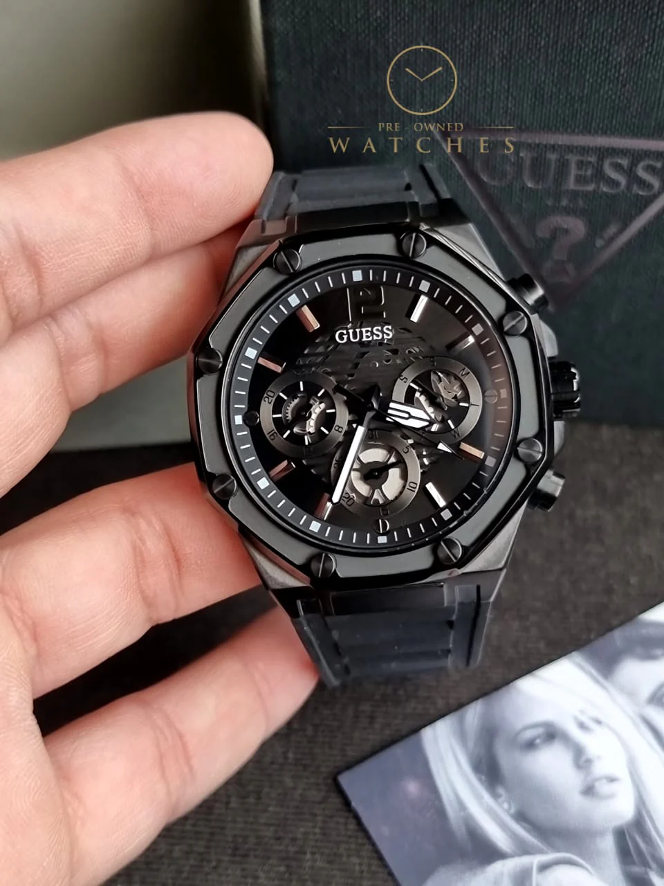 Guess Men’s Quartz Black Silicone Strap Black Dial 44mm Watch GW0263G4 - Image 8