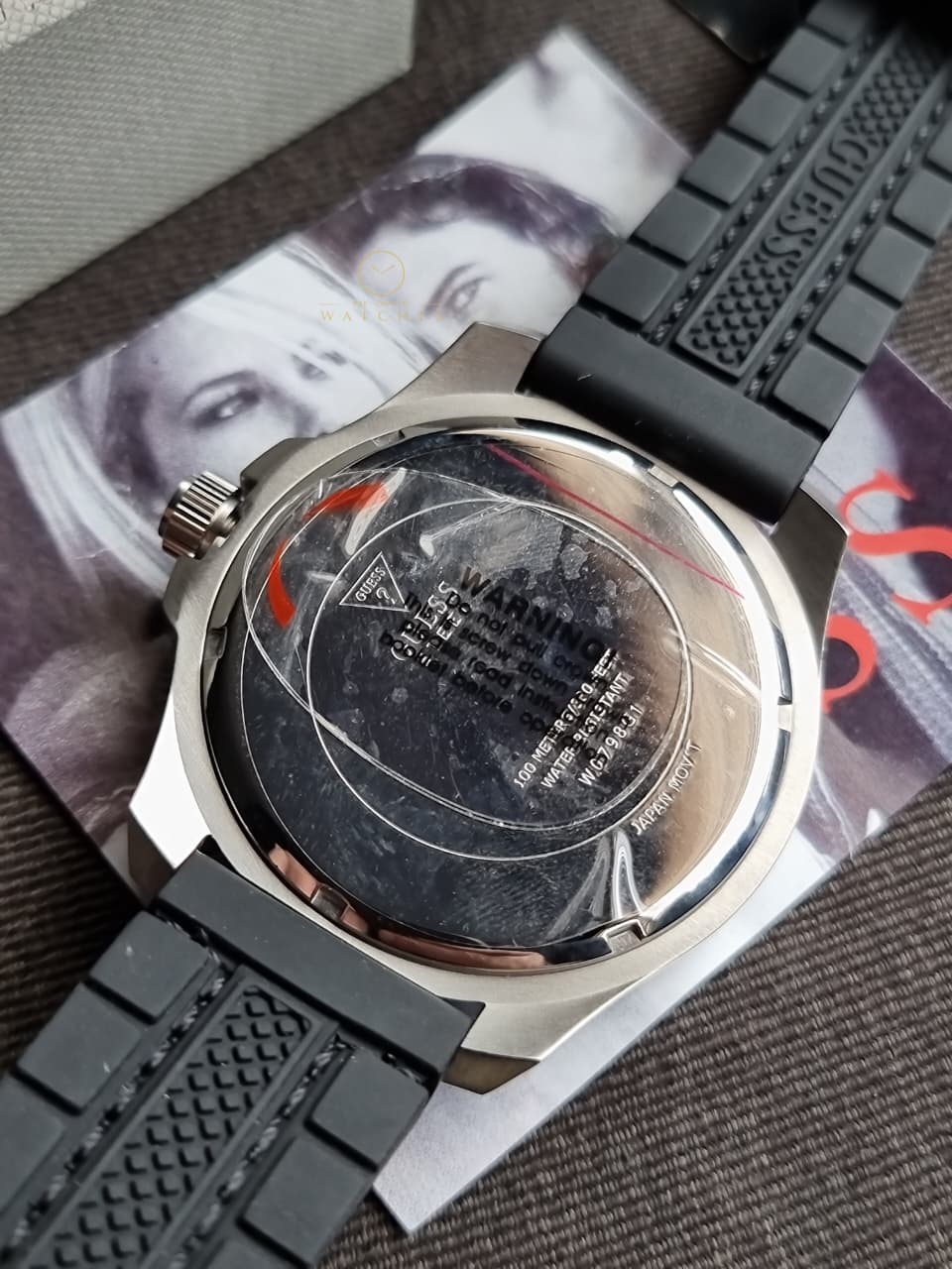 Guess Men’s Quartz Black Silicone Strap Black Dial 46mm Watch W0798G1 - Image 6