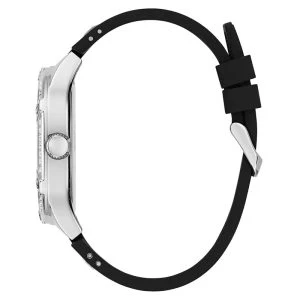 Guess Men’s Quartz Black Silicone Strap Silver Dial 46mm Watch GW0641G1 - Image 2