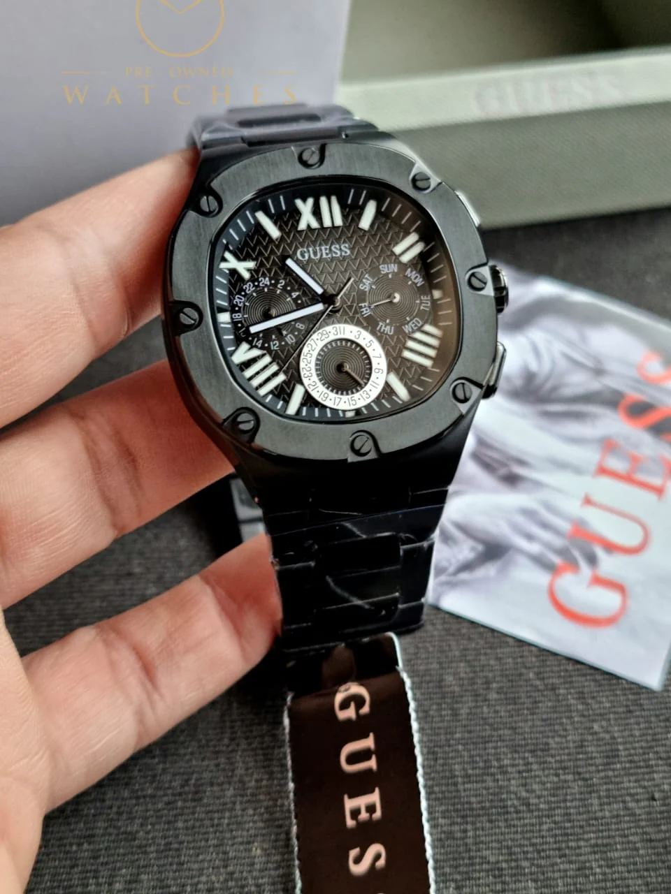 Guess Men’s Quartz Black Stainless Steel Black Dial 42mm Watch GW0572G3 - Image 7