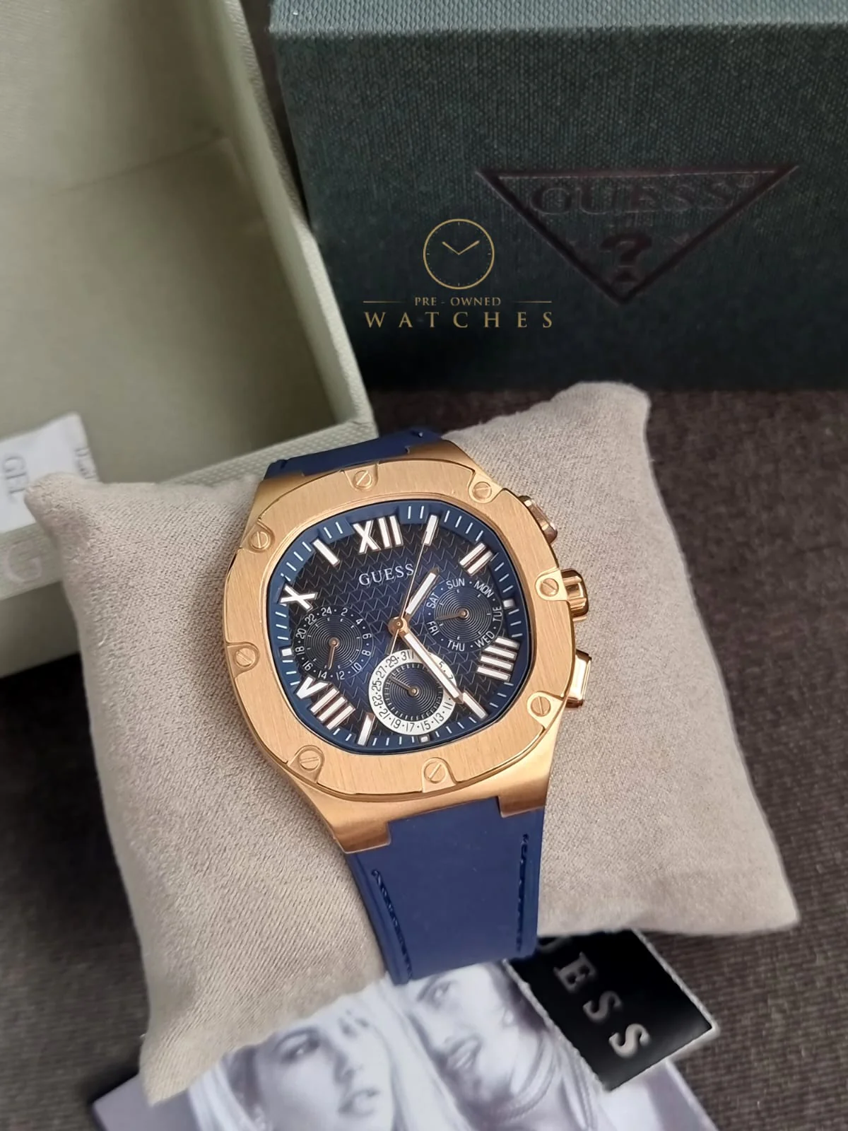 Guess Men’s Quartz Blue Silicone Strap Blue Dial 42mm Watch GW0571G2 - Image 3