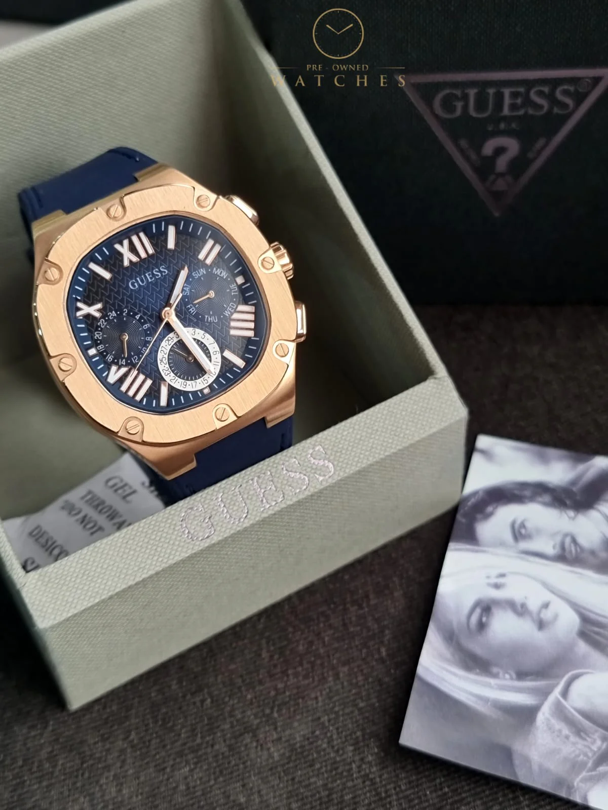 Guess Men’s Quartz Blue Silicone Strap Blue Dial 42mm Watch GW0571G2 - Image 6