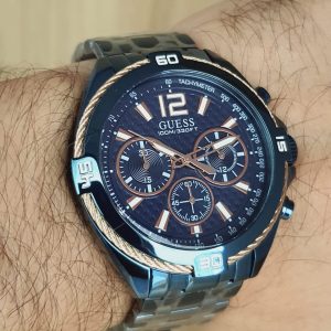 Guess Men’s Quartz Blue Stainless Steel Blue Dial 47mm Watch W1258G3 - Image 4