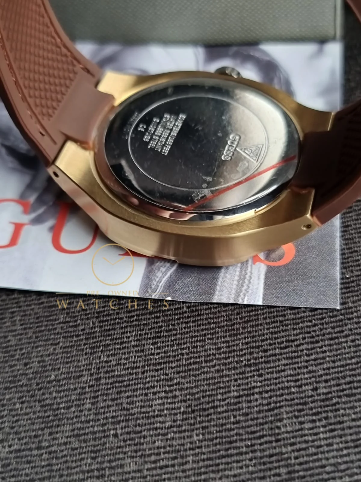 Guess Men’s Quartz Brown Silicone Strap Blue Dial 42mm Watch GW0571G5 - Image 8